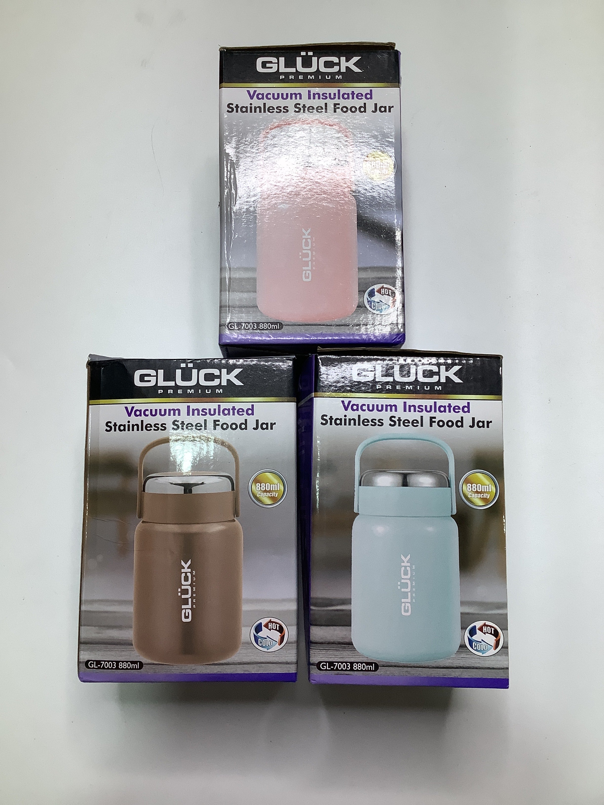 Gluck Premium Vacuum Insulated Stainless Steel Food Jar 880ml.