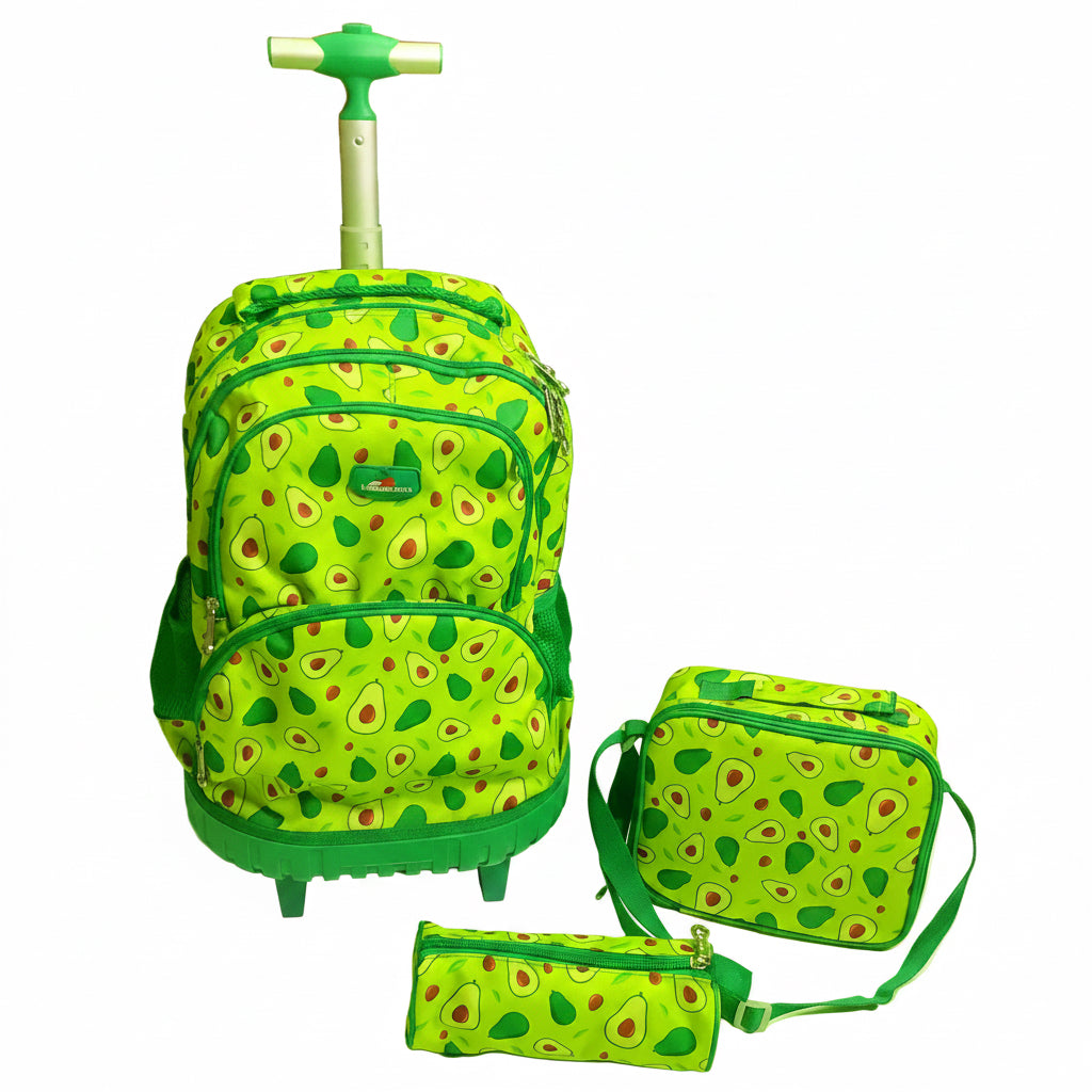 Jasmine Star Back To School Trolley Bag With Lunch & Pencils Bag