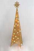 Pyramid Christmas Decor With LED Light (Gold-Medium pinnacle)