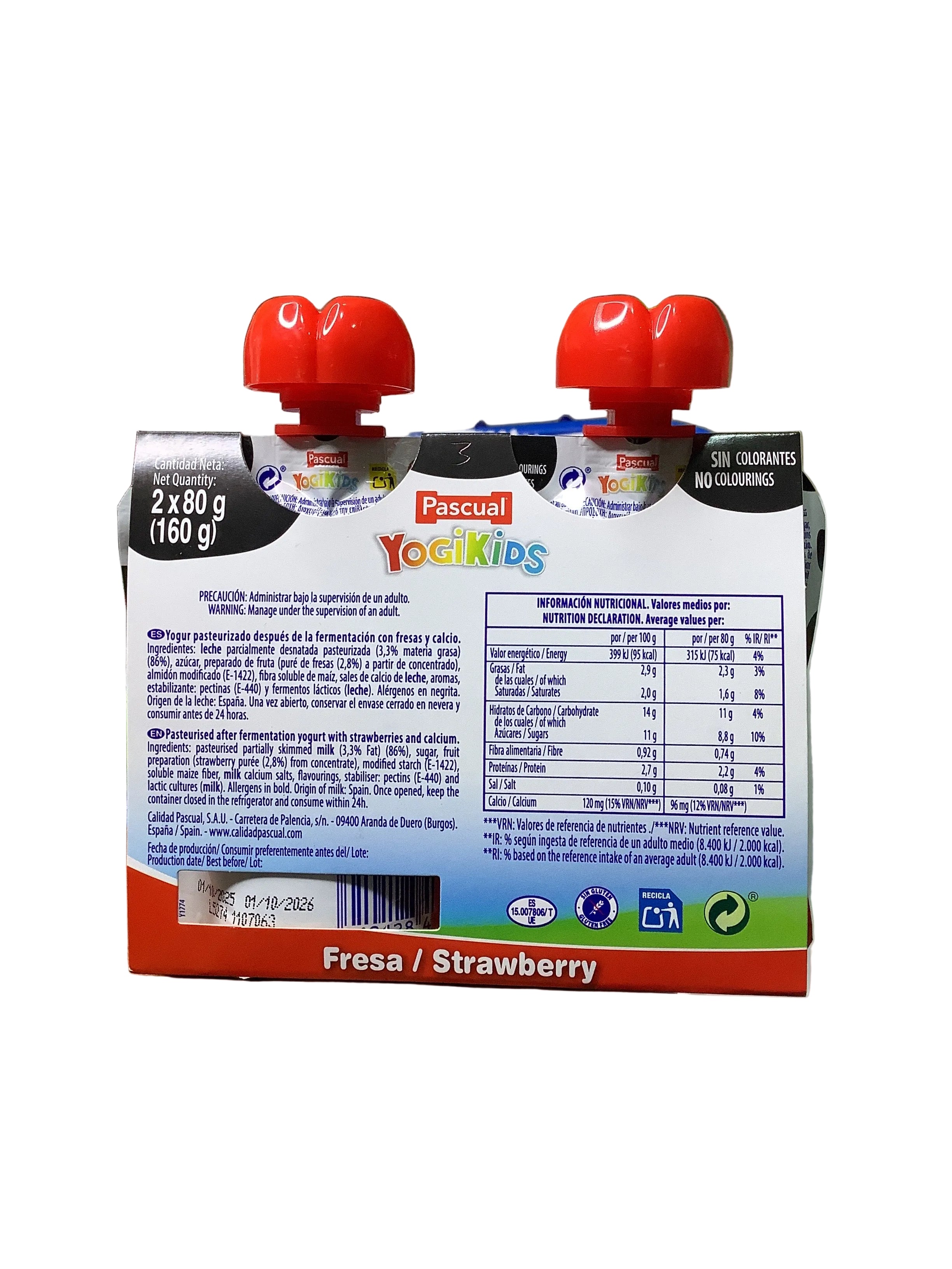 Pasaul Yogikids Strawberry Yoghurt (2in1) 160g