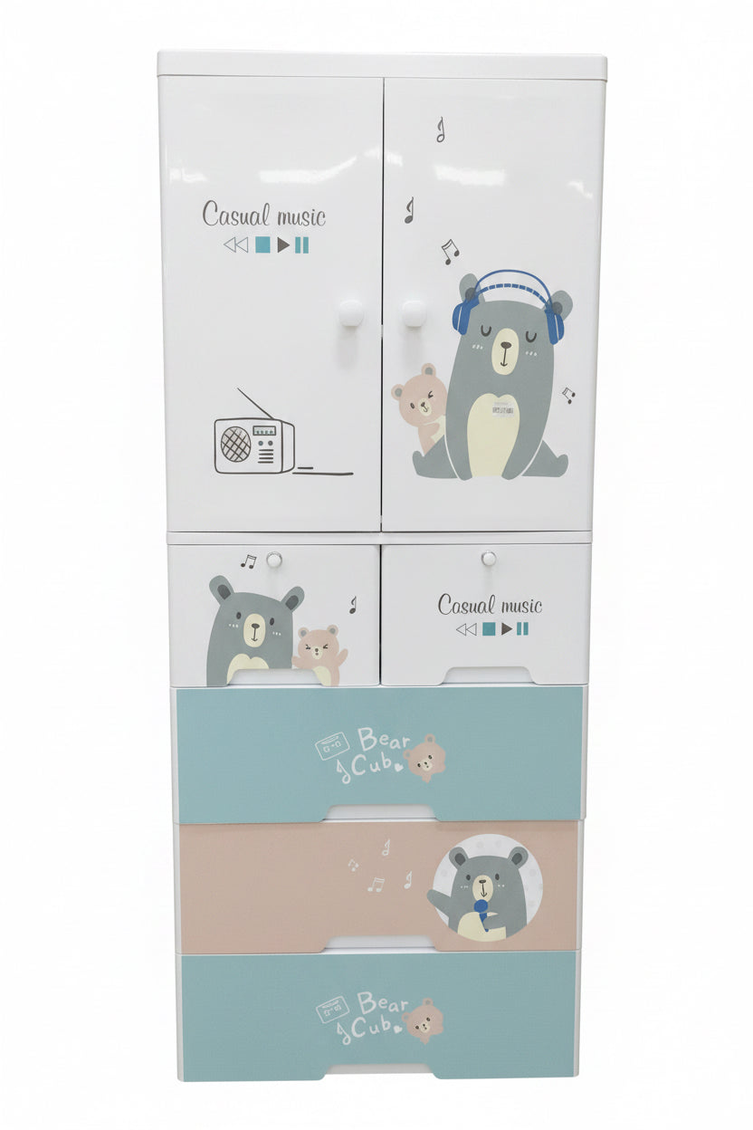 Bear Cub Kids Plastic Wardrobe