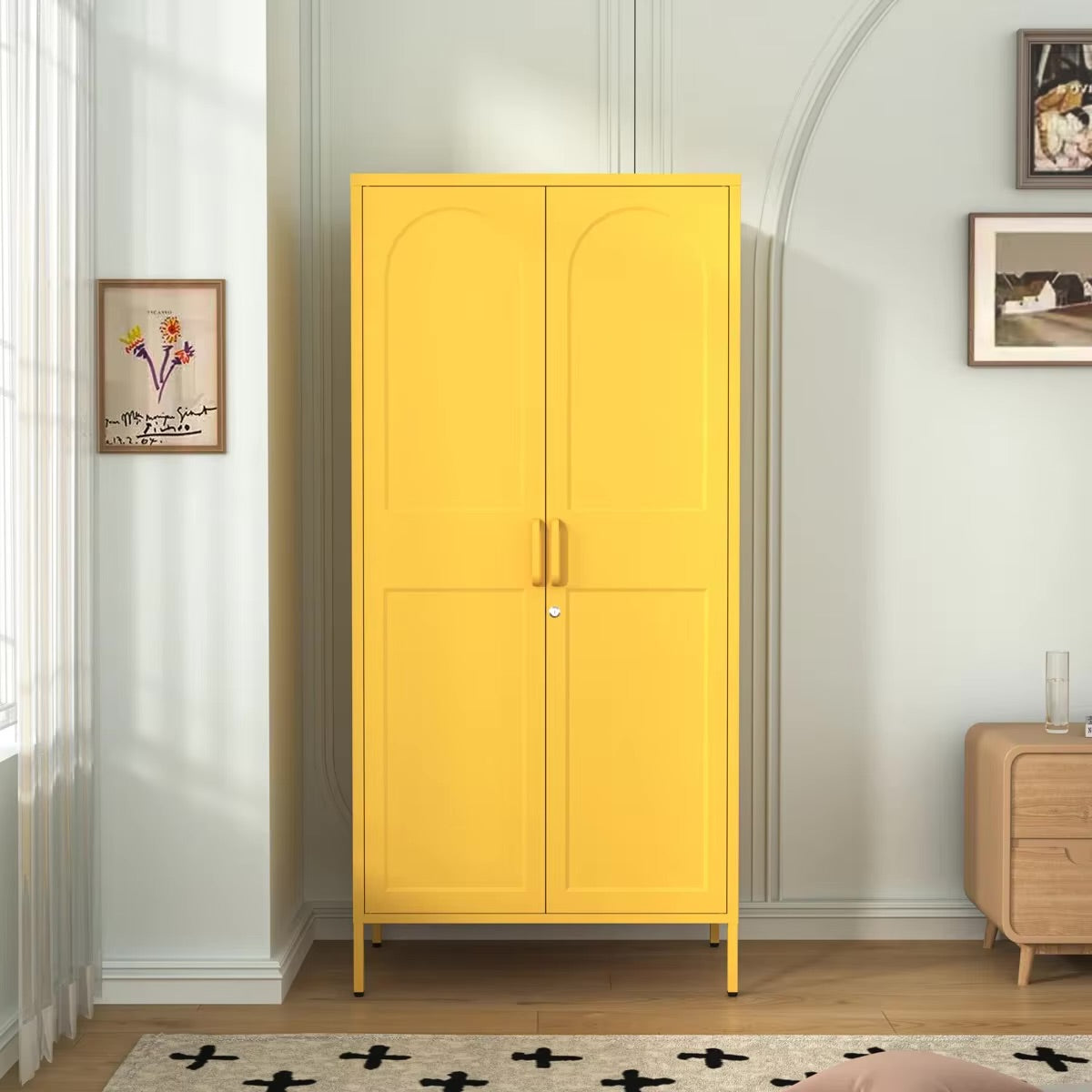 New Wooden Wardrobe (Yellow & White).