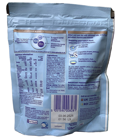 Aptamil Creamed Porridge Baby Cereal 125g (4-6 Months)