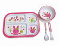 Tray Feeding Plate with bowl,fork and spoon