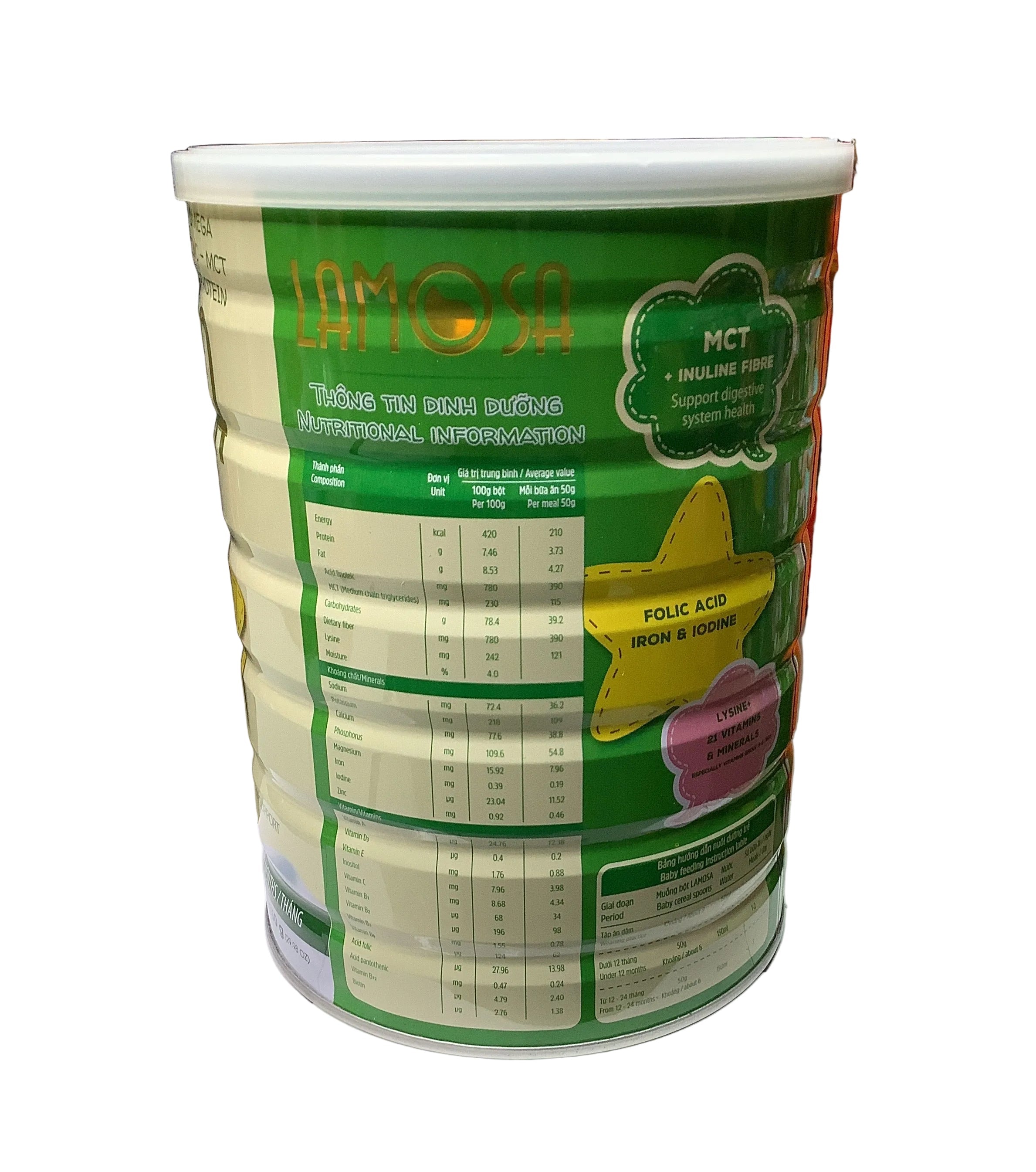 Lamosa Nutri Gold Oat & Milk Baby Cereal 850g (6-24Months)