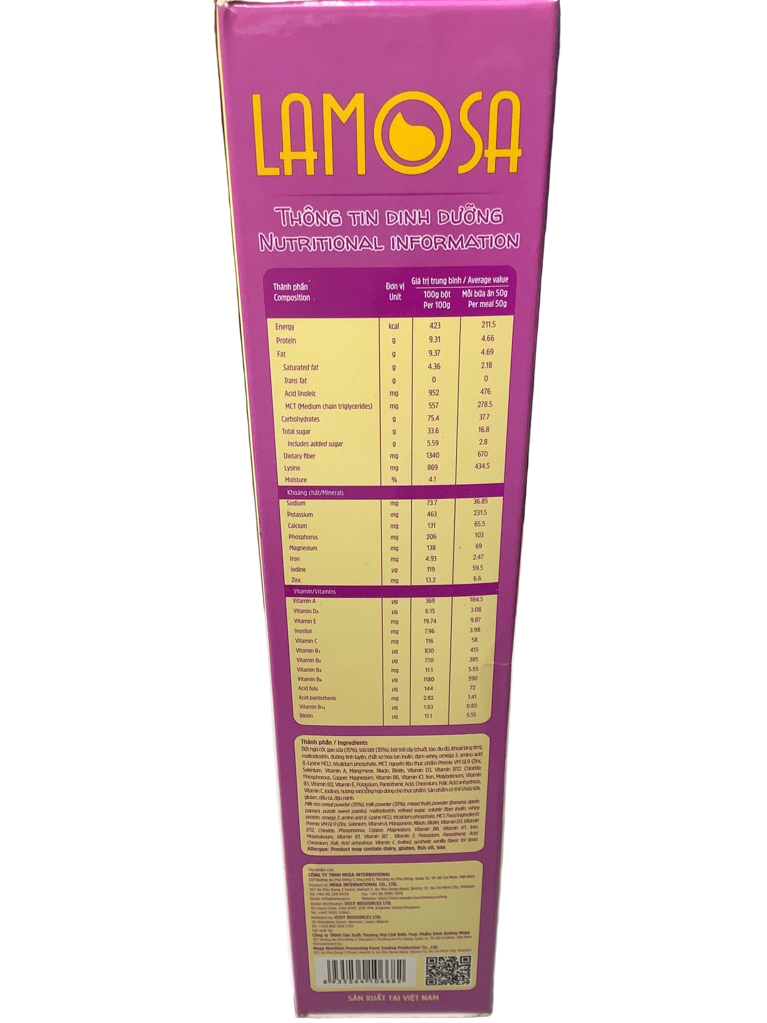 Lamosa Nutri Gold Mixed Fruits & Purple Sweet Potato 250g (6-24 Months)