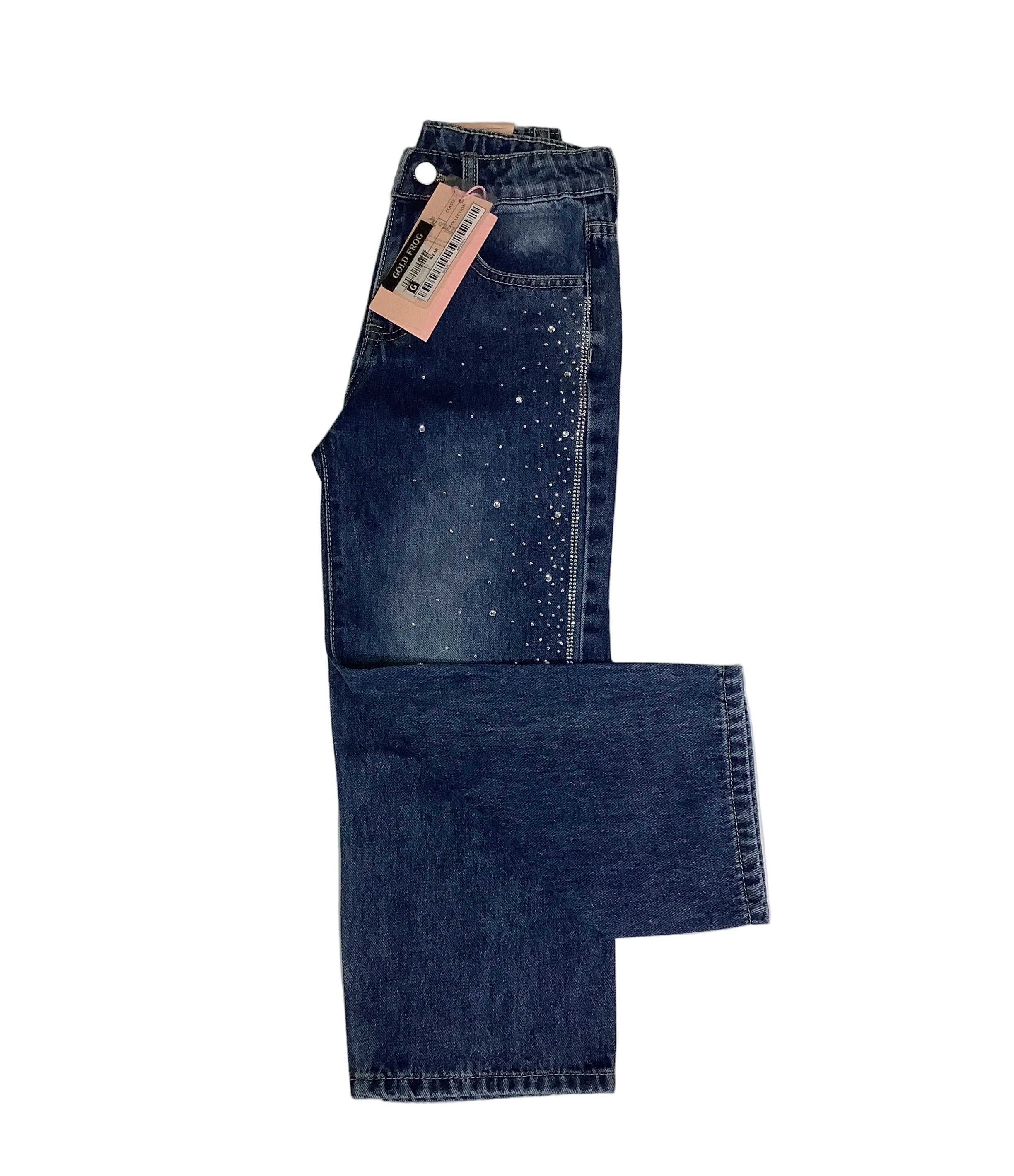 Gold Frog Girls’ Denim Jeans with Stone Detail