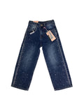 Gold Frog Girls’ Denim Jeans with Stone Detail