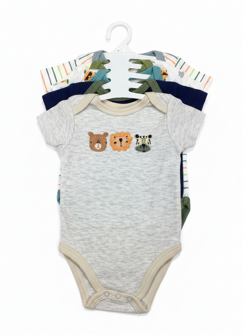 5in1 Colored Baby Body Suits 0-3m