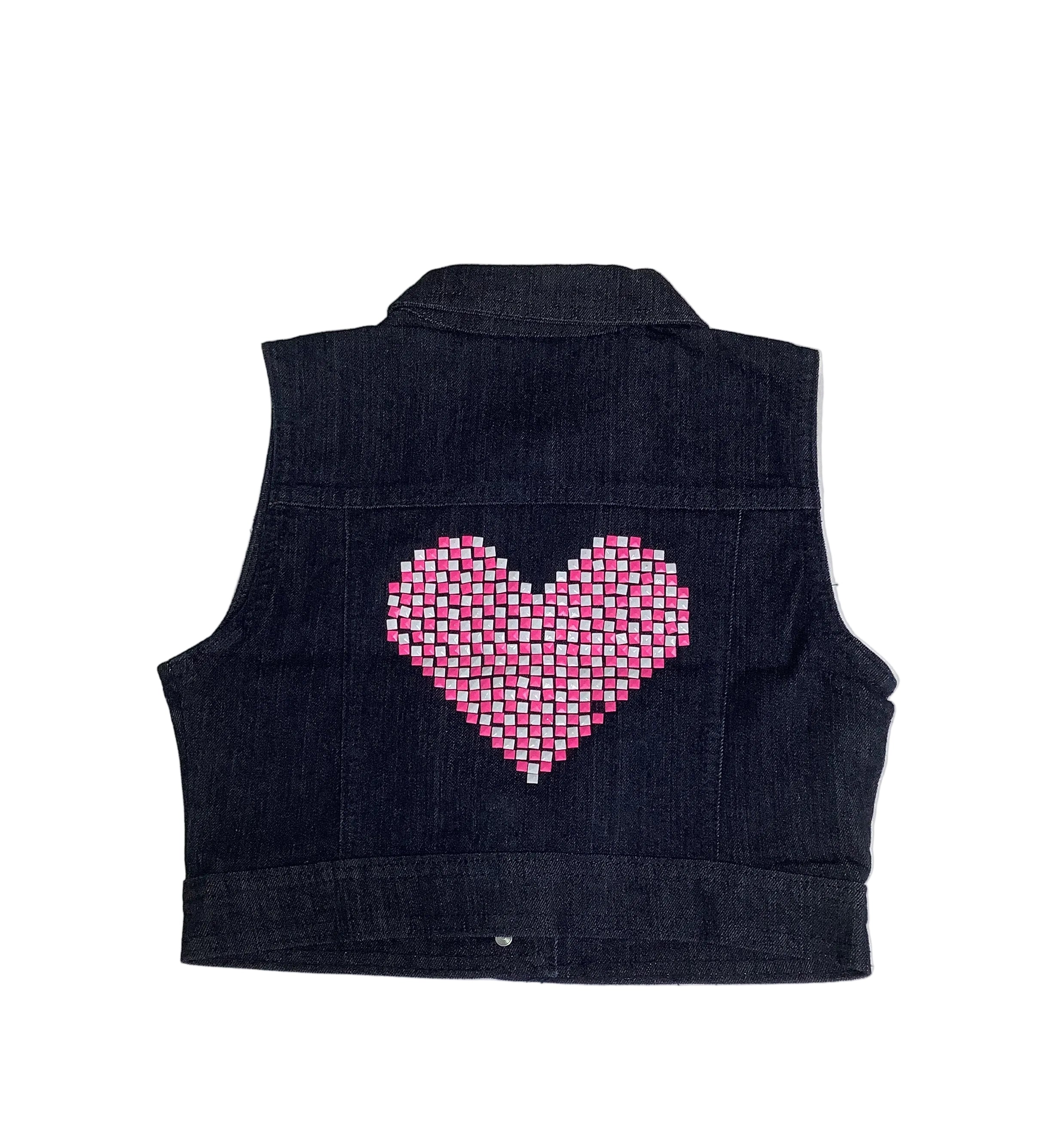 Crystal Vogue Sleeveless Jean Jacket