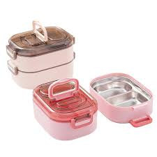 Hua Hu Bilayer 304 Stainless Steel Lunch Box 800ml.