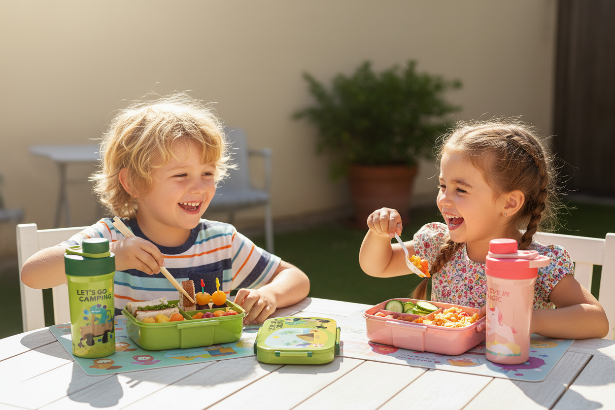 Viassin 3 Compartments Bento Box & Water Bottle Sets.