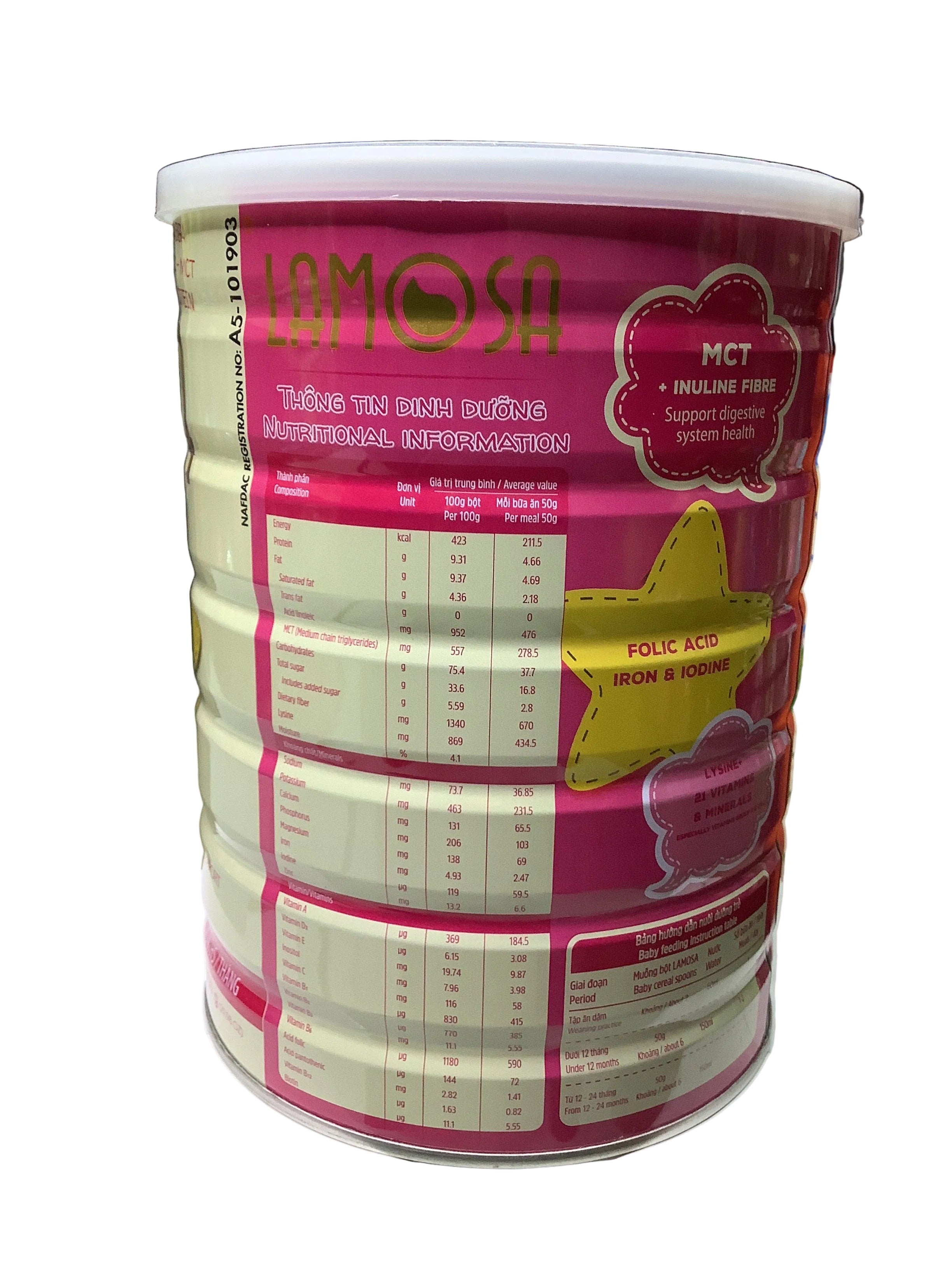 Lamosa Nutri Gold Rice & Mixed Fruits Baby Cereal 850g (6-24 Months)
