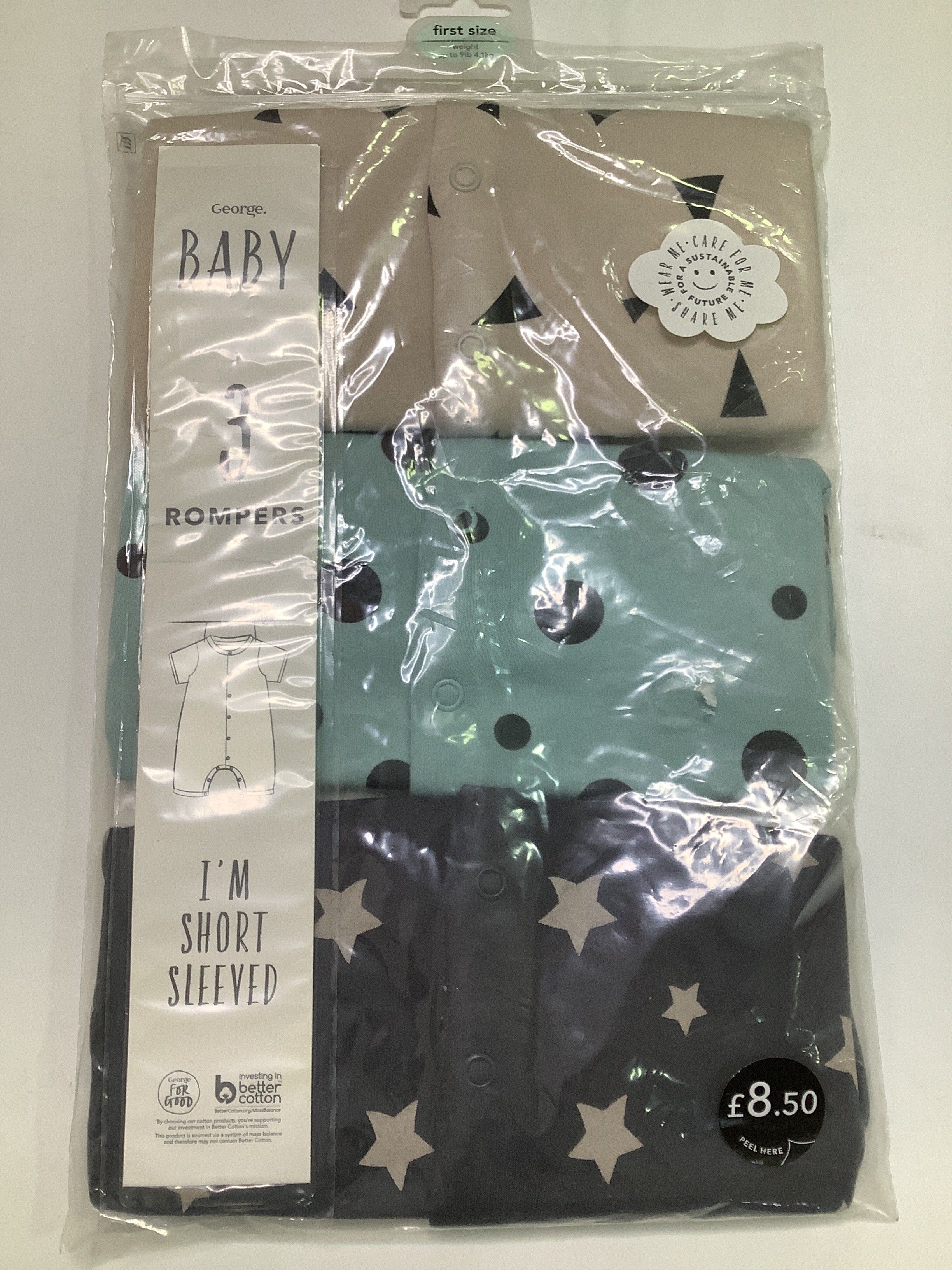 George 3in1 Rompers Sleep Suits (First Size/New Born)