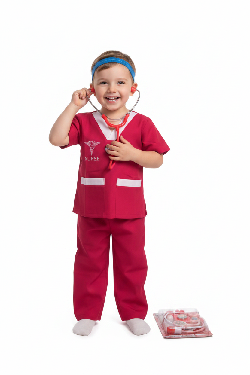 Nurse Uniform Kids Costume With Medical Set