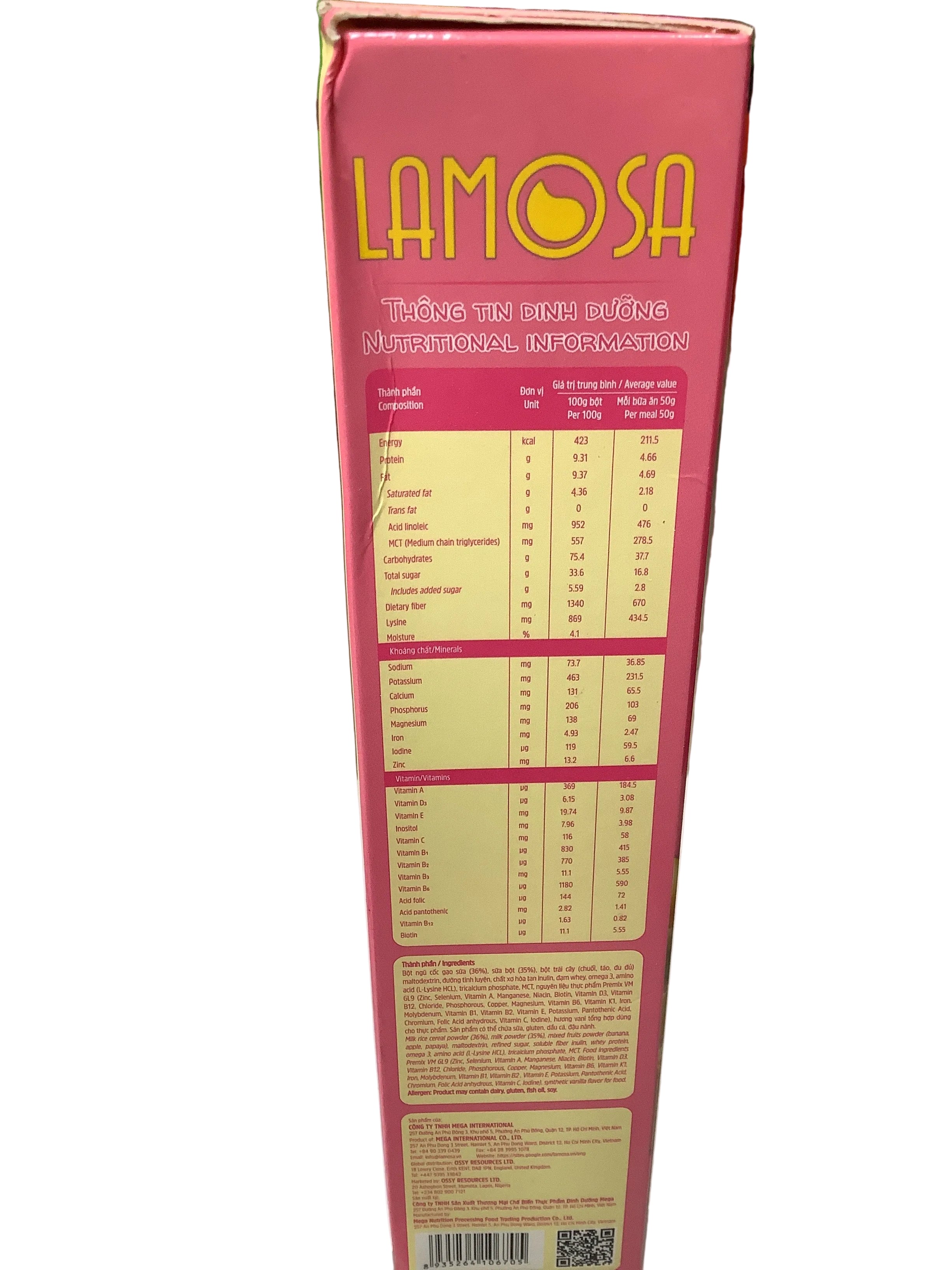 Lamosa Nutri Gold Rice & Mixed Fruits 250g (6-24 Months)