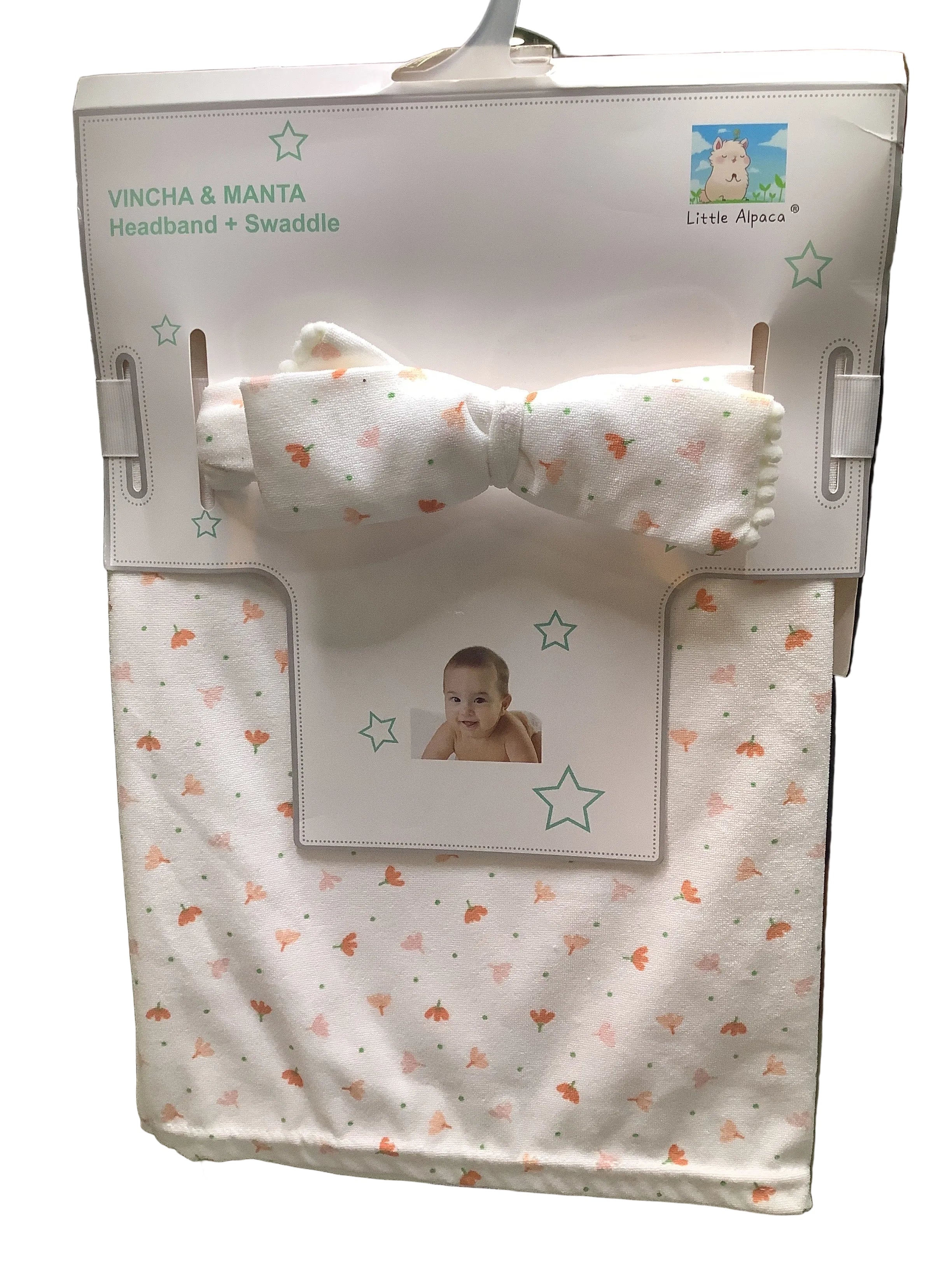Little Alpaca  Hat + Swaddle, Headband + Swaddle