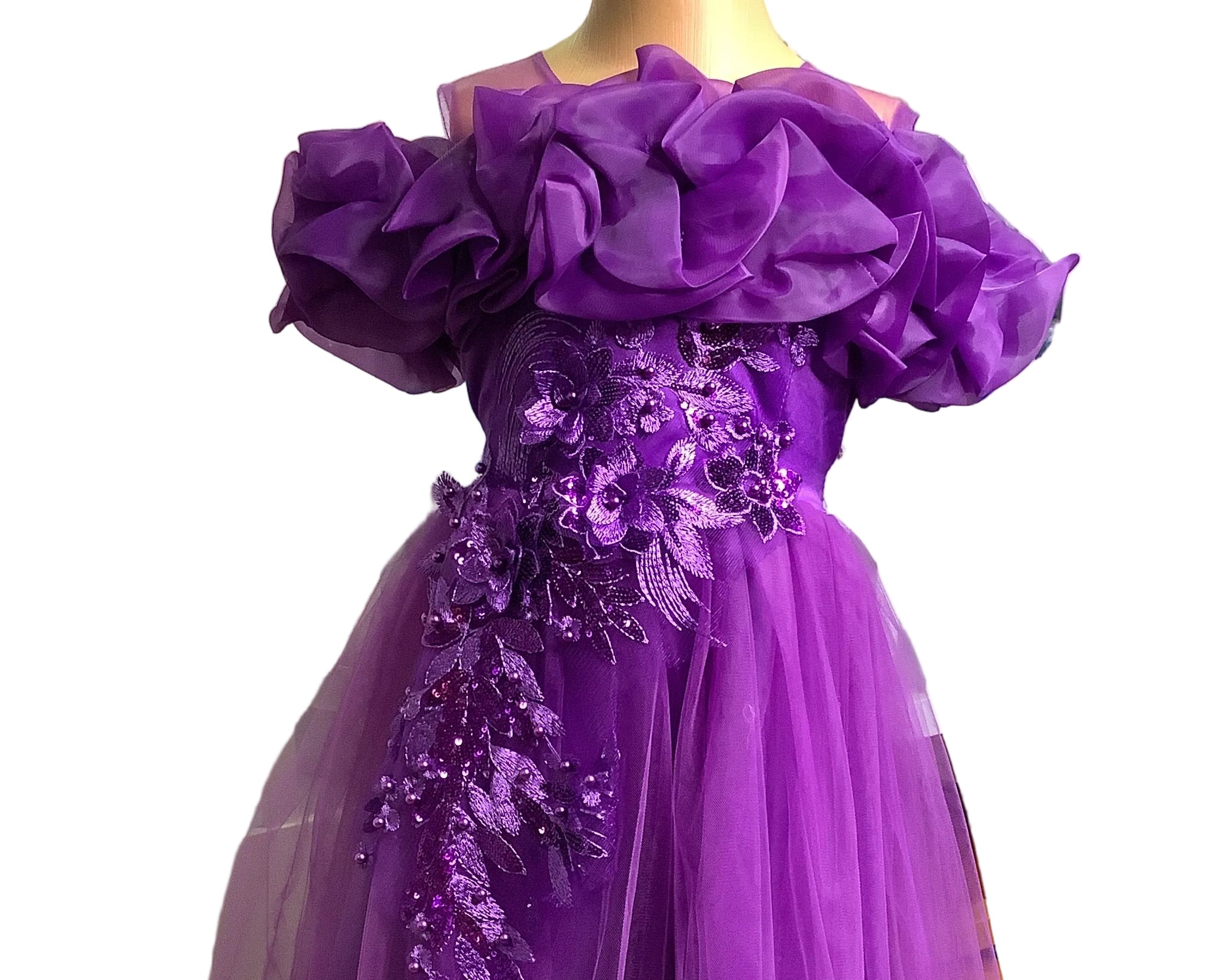 Purple Girls Ball Gown