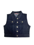Crystal Vogue Sleeveless Jean Jacket
