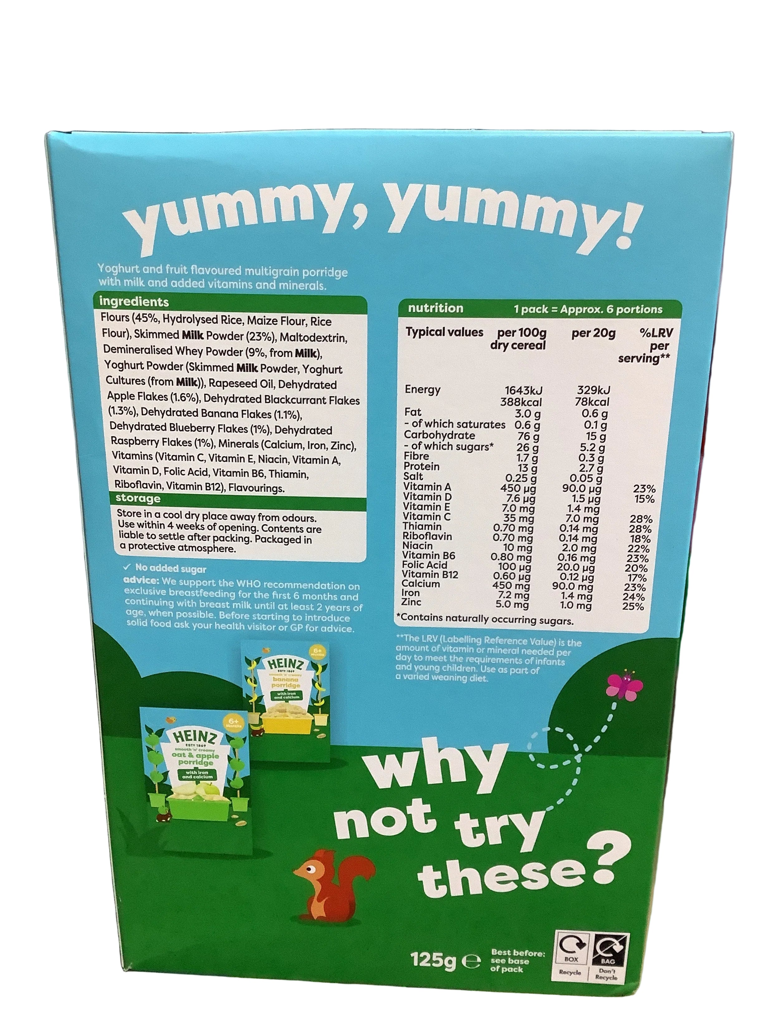 Heinz Fruit & Yoghurt Porridge (6 months +) 125g