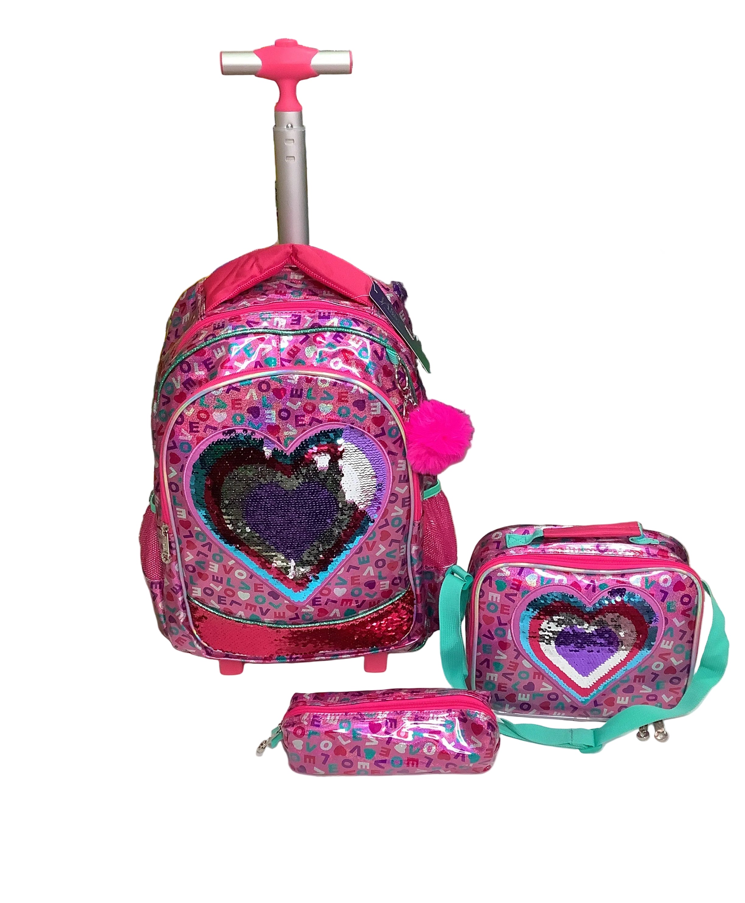 Jasmine Star Back to School Strolley Back Bag With Lunch & Pencil Bag