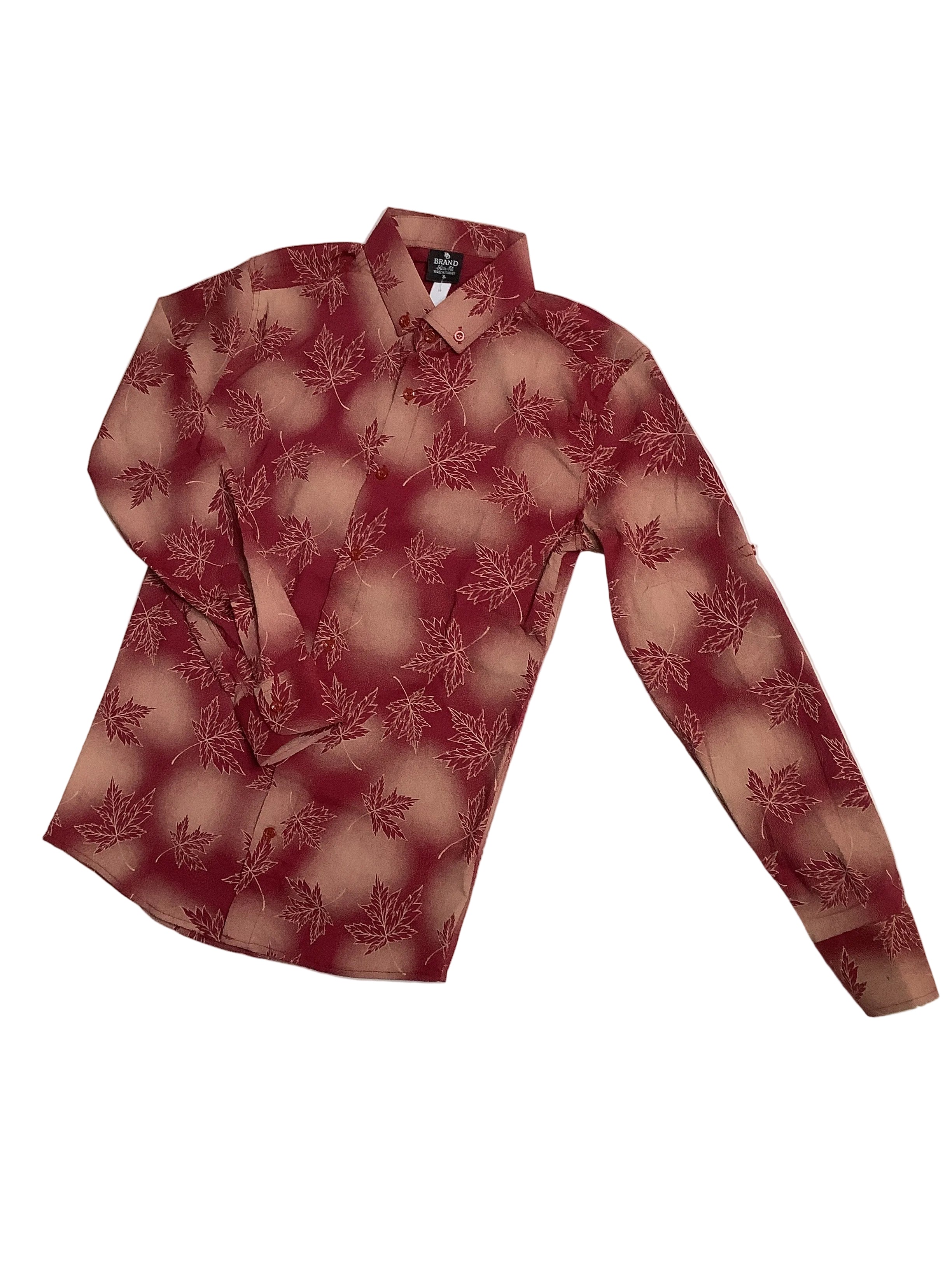 Brand Slim Fit Long Sleeve Shirt