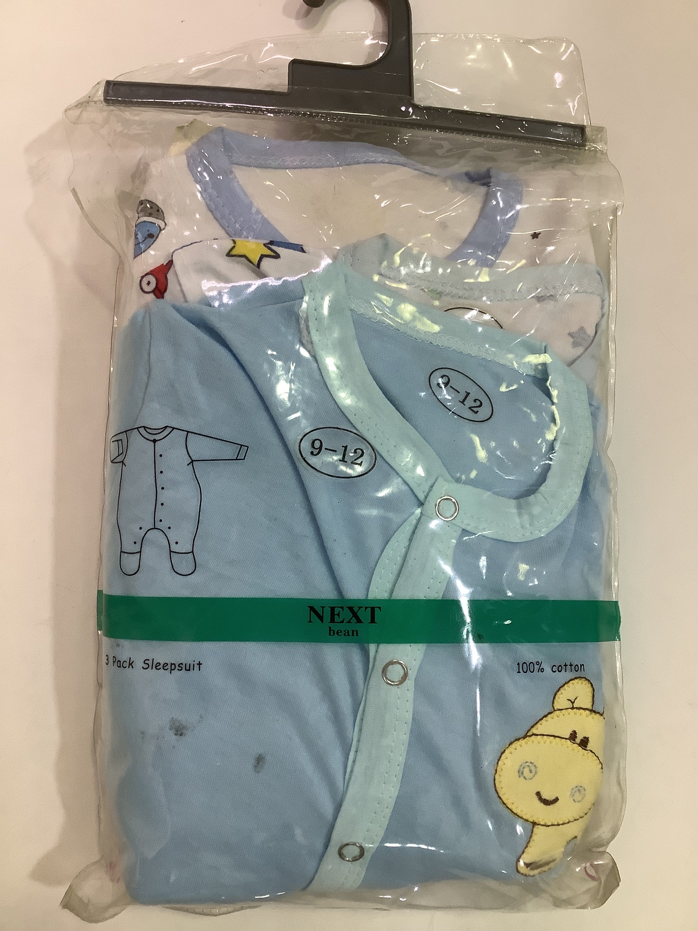 Next Bean 3in1 Overall Sleep Suits (9-12months)