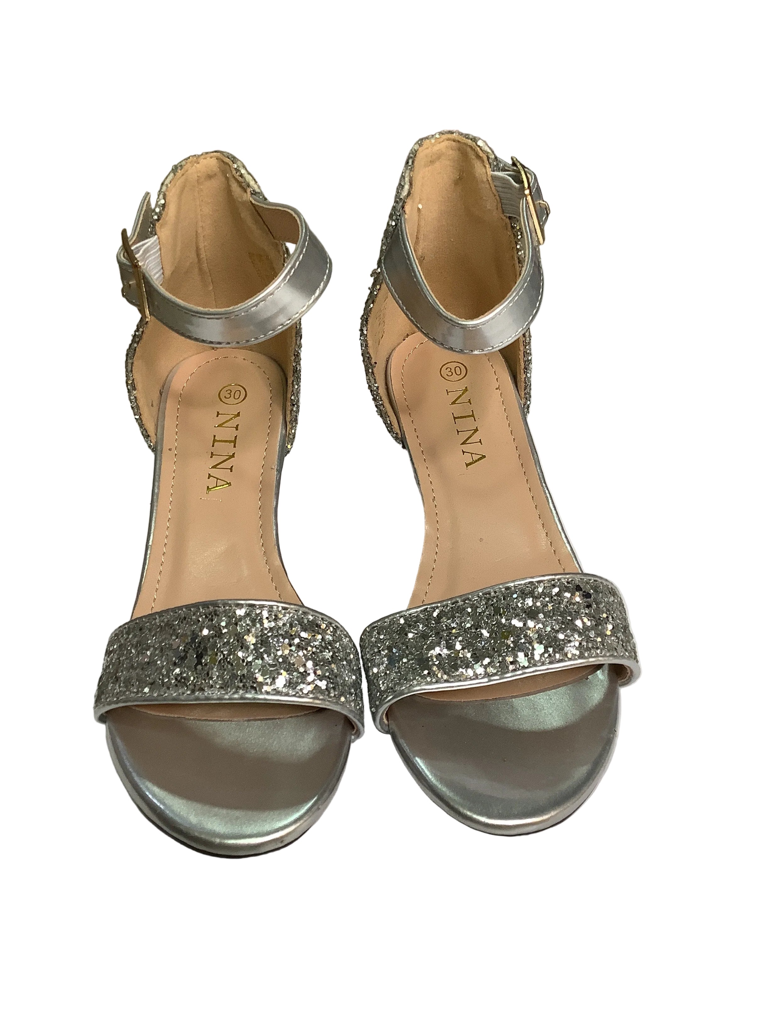 Nina Girls Silver Sandals Heels.