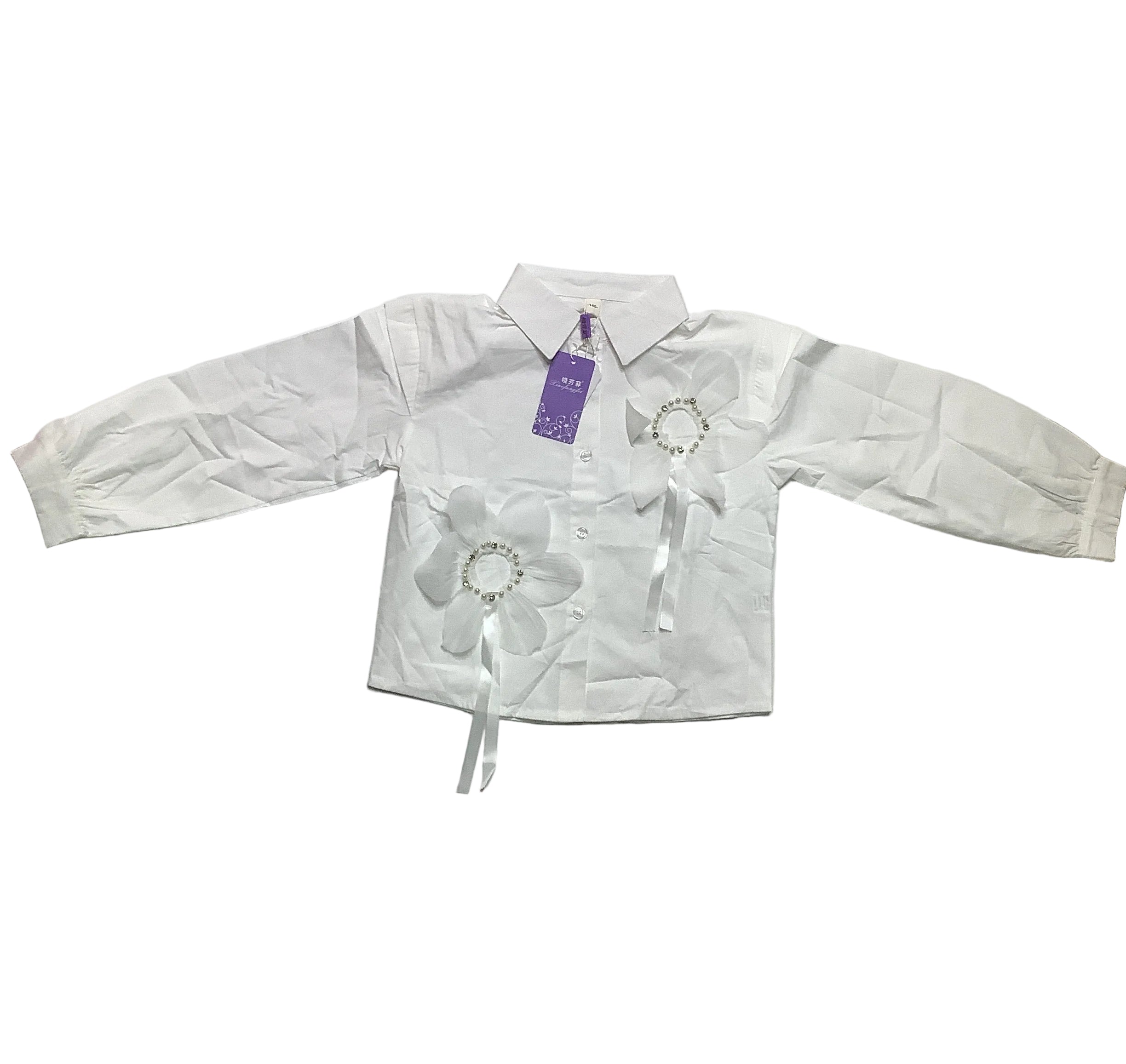 Xiaofangfei Girl's White Top Shirt.