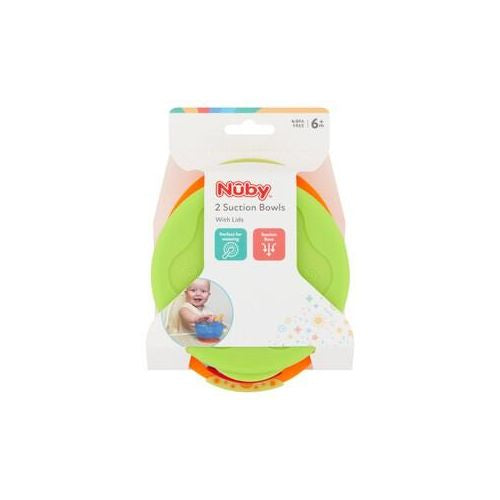 Nuby 2 suction bowls with lids