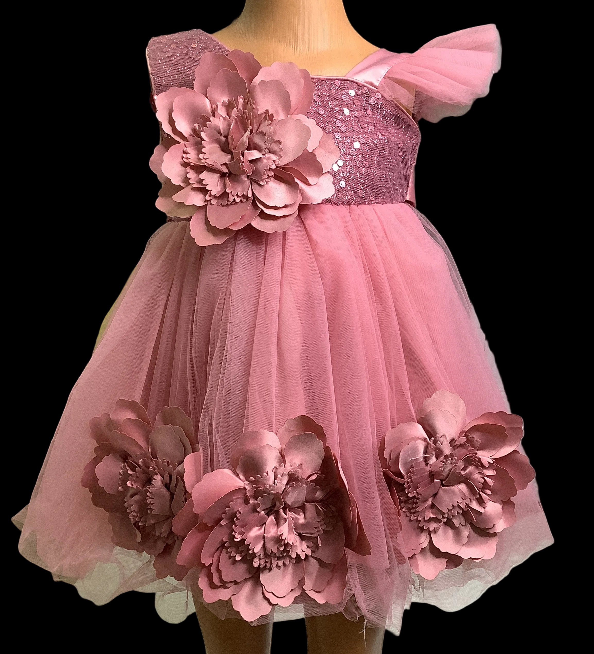 Girls peach ball gown
