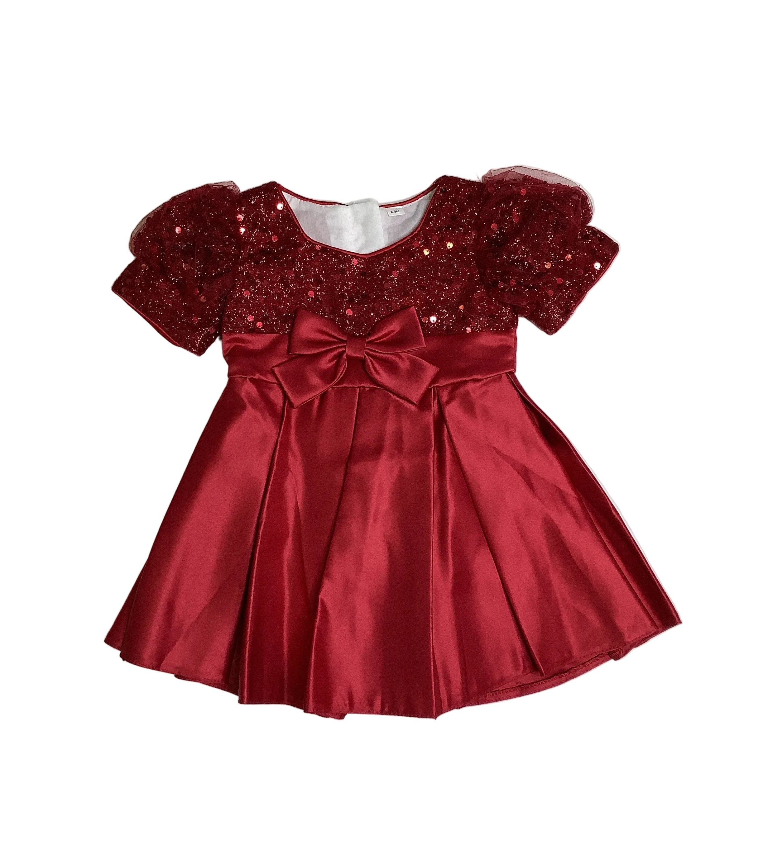 girls red dress with bow