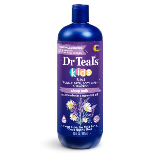 Dr. Teals Kids 3-in-1 Bubble Bath, Body Wash & Shampoo(Sleep Bath 591ml).