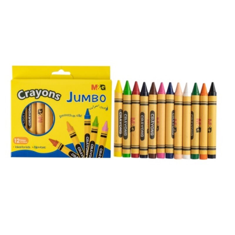 M&G Jumbo Crayons 12 Colors (Smooth As Silk)!