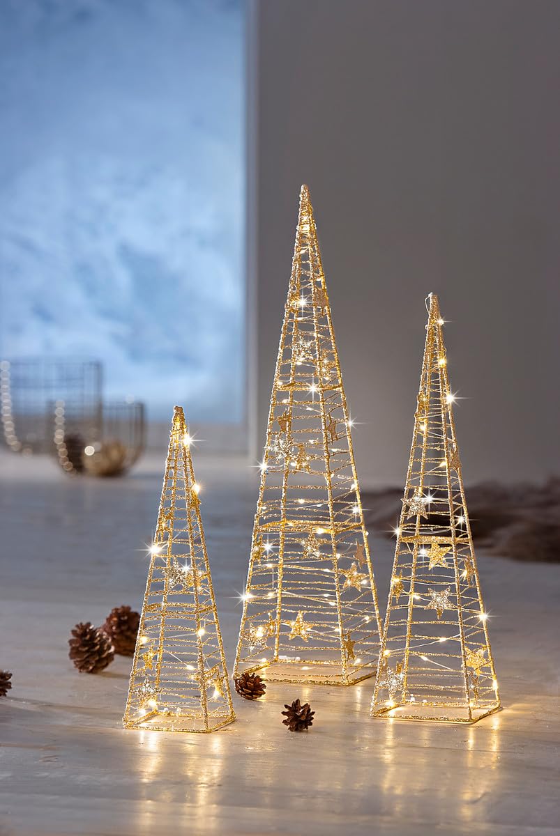 Pyramid Christmas Decor With LED Light (Red&white-Big Pinnacle)