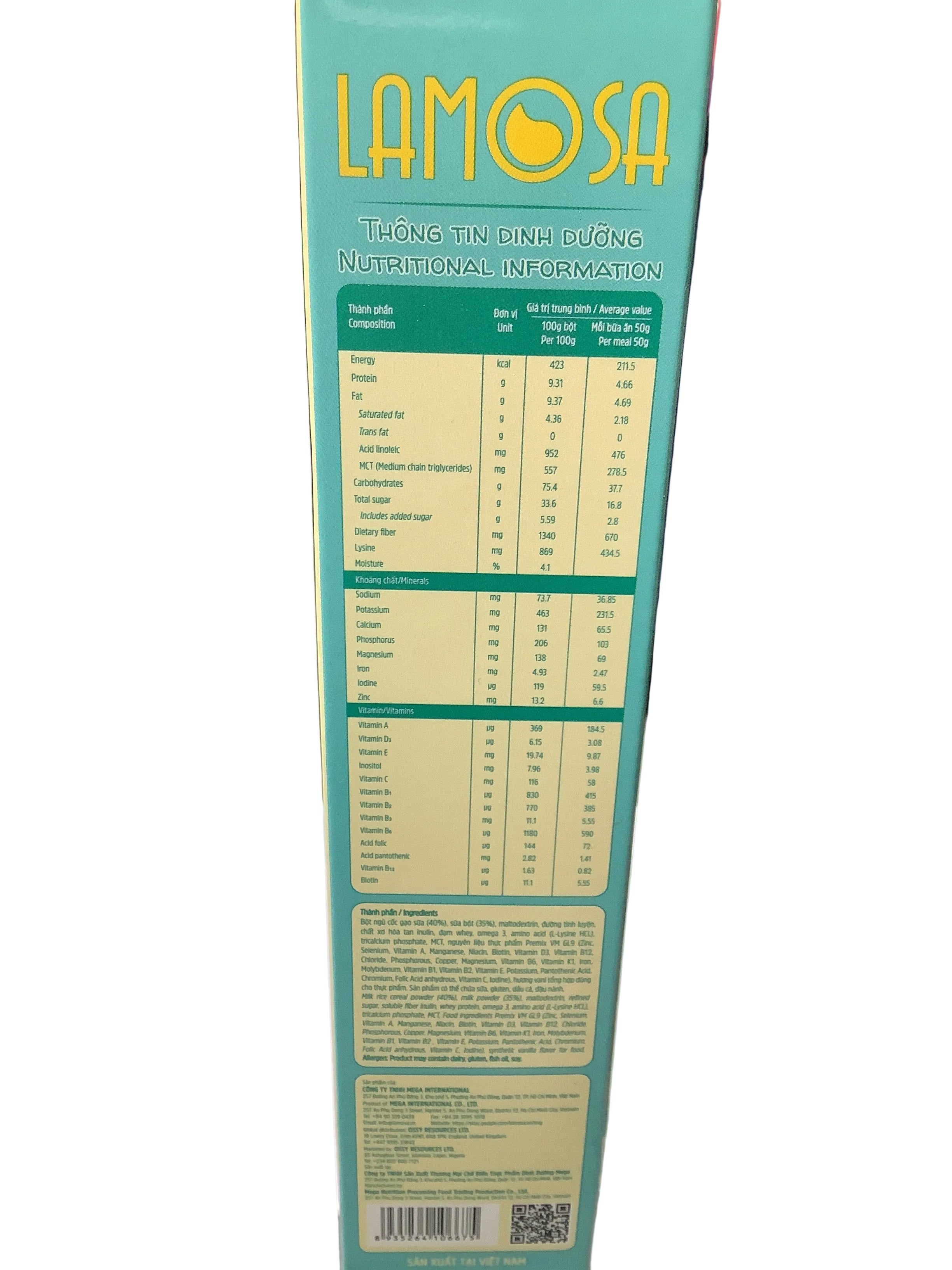 Lamosa Nutri Gold Rice & Milk 250g (6-24 Months)