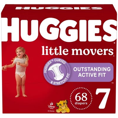 Huggies Little Movers Baby Diapers Size 7 (cartons)