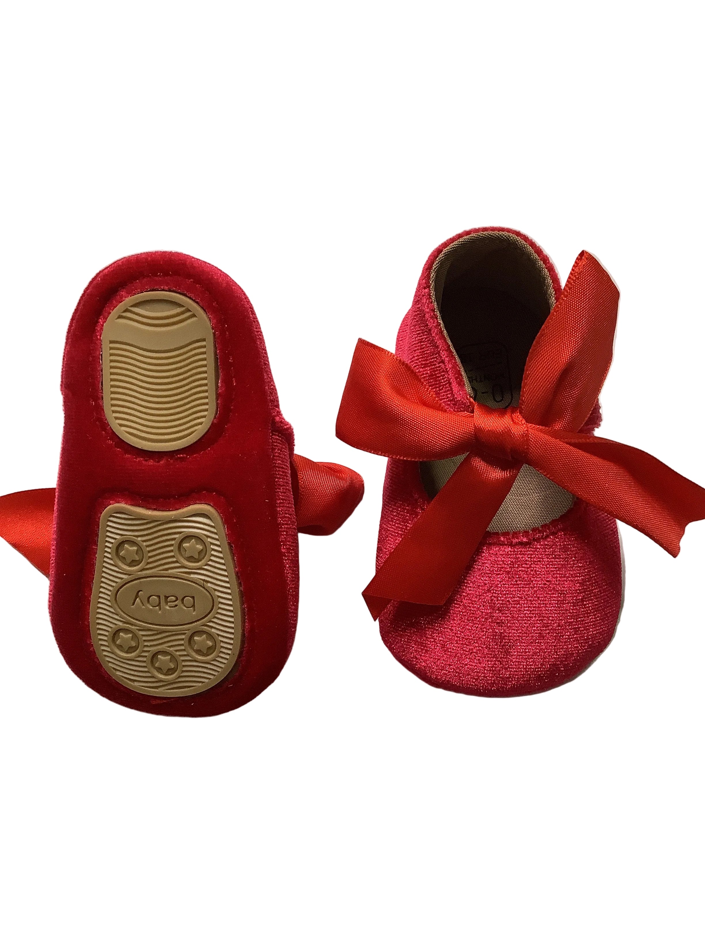 Baby Velvet Shoes With Bow Tie