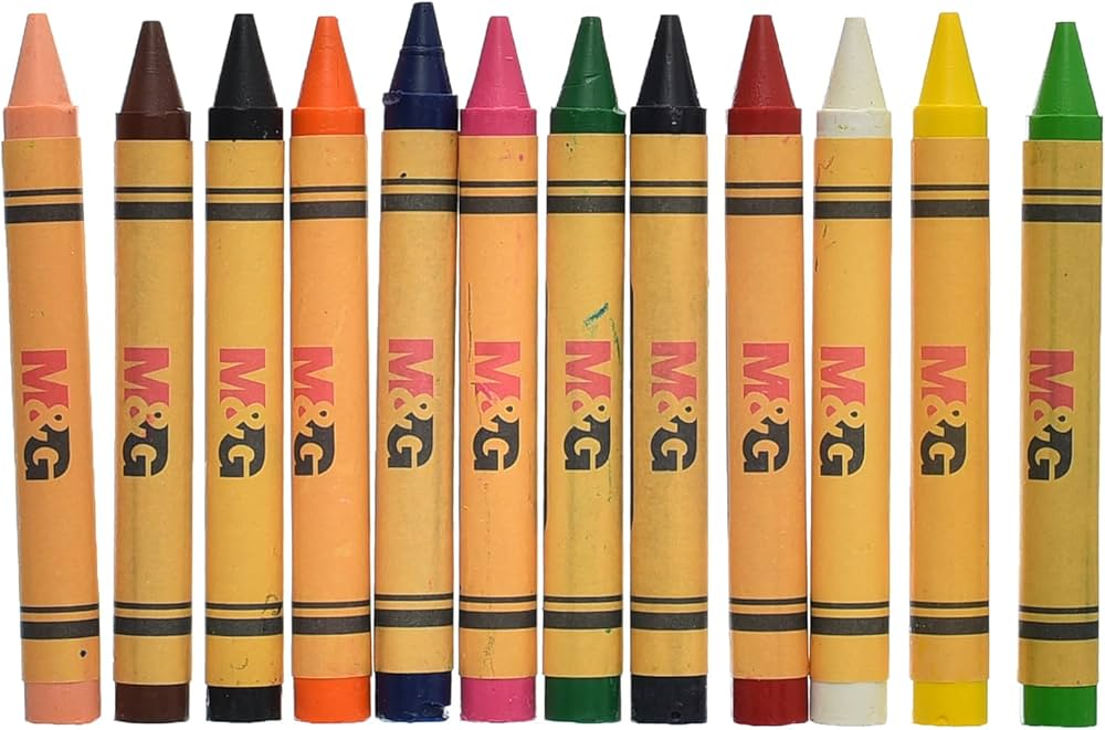 M&G Jumbo Crayons 12 Colors (Smooth As Silk)!