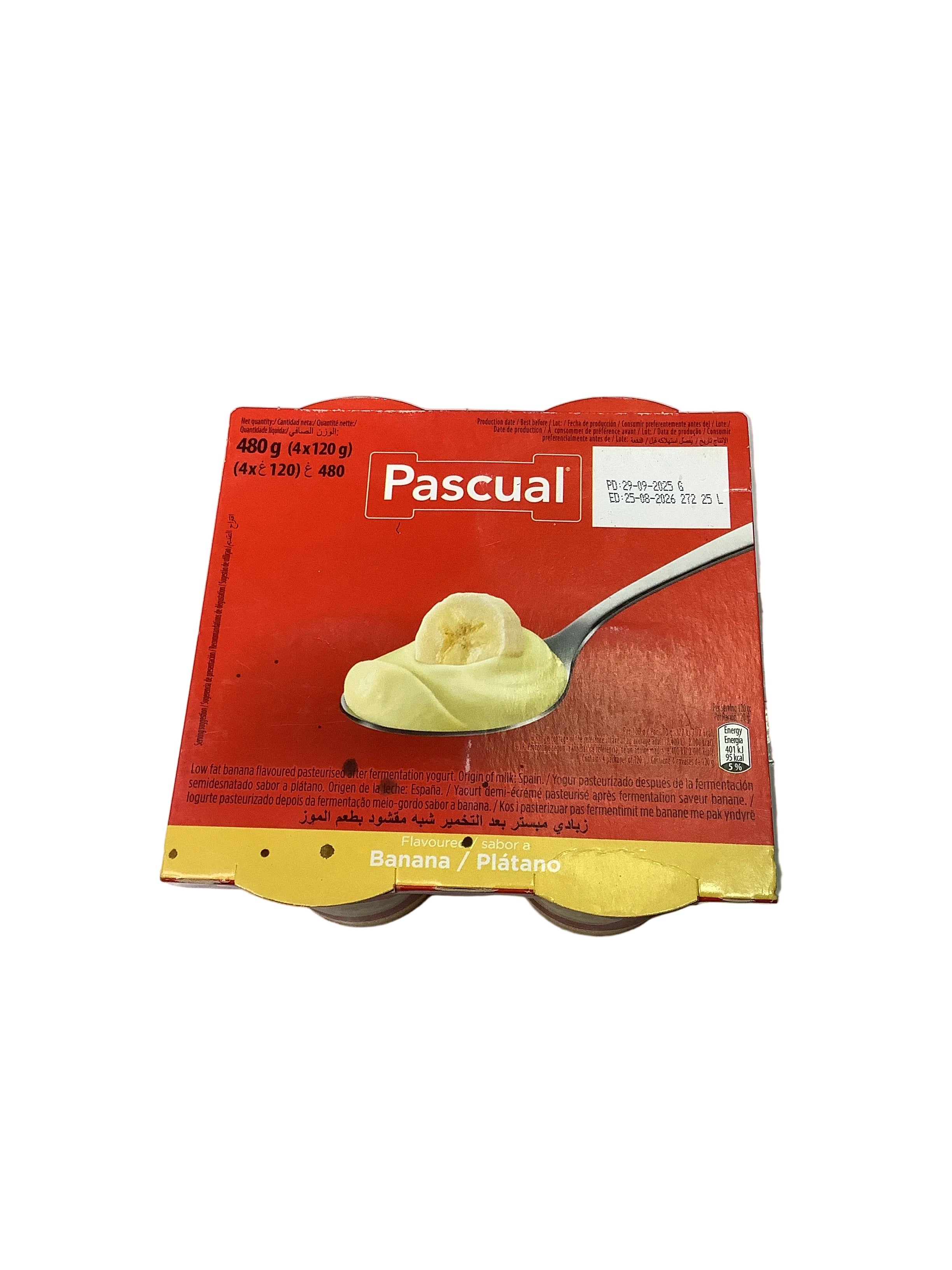 Pascual Banana Flavoured Yoghurt 480g (4pk)