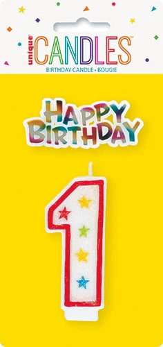 Happy Birthday Number Candle With Cake Décor.