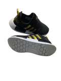 Adidas Kids Black With White Sole Sneakers (Canvas).