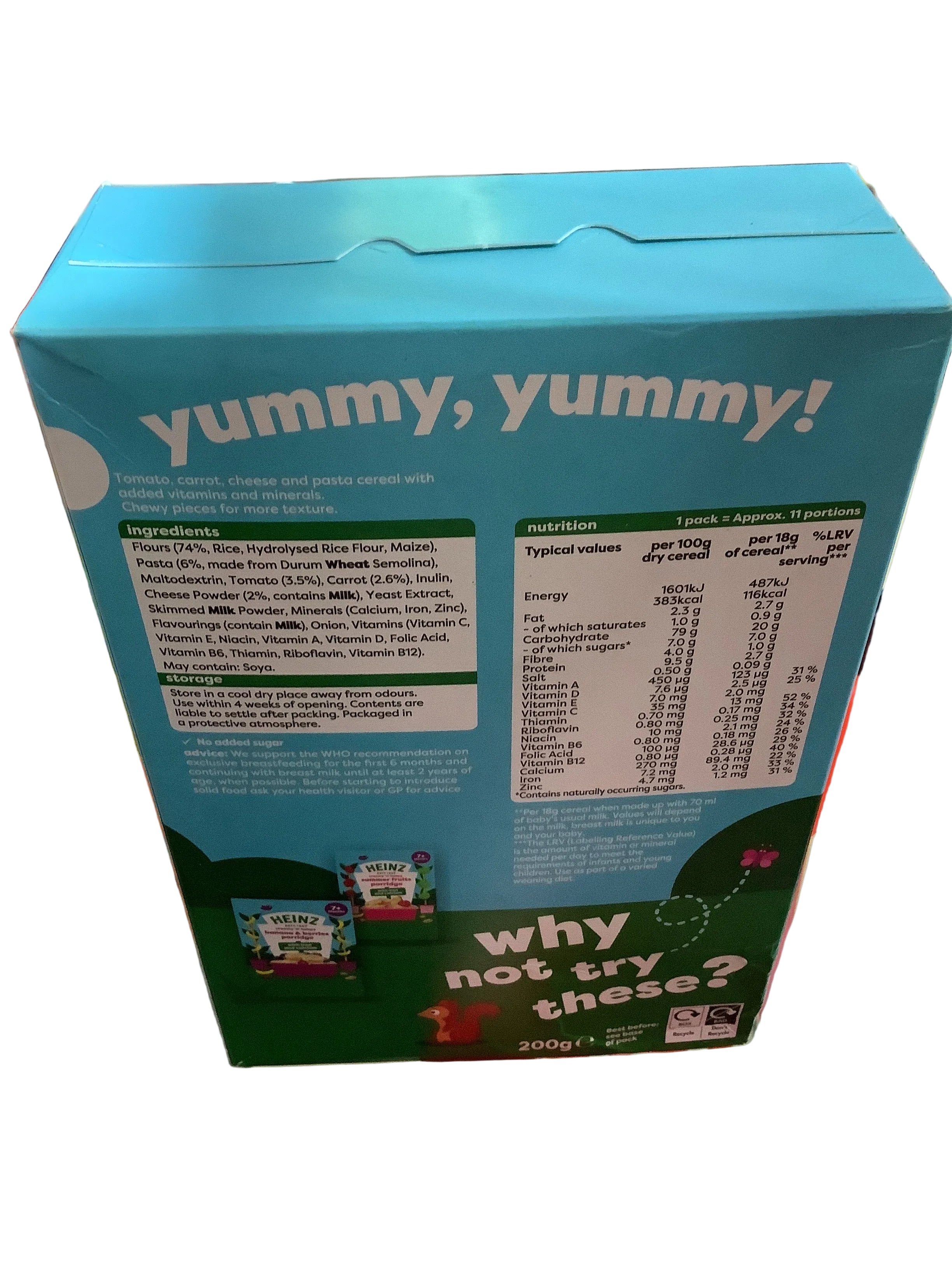 Heinz Veggie Pasta With Cheese Porridge 200g(7Months+)