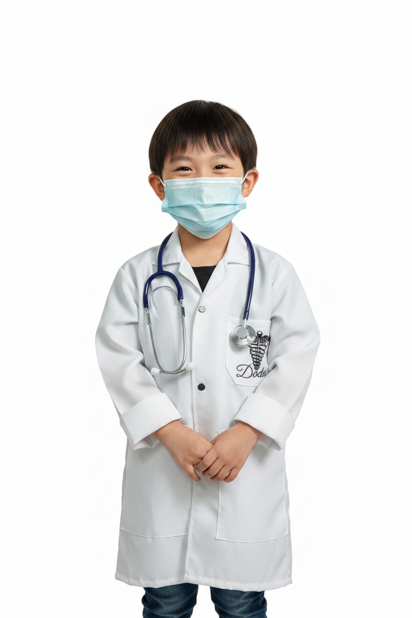 Doctor Coat Kids costume with stethoscope Dual Head