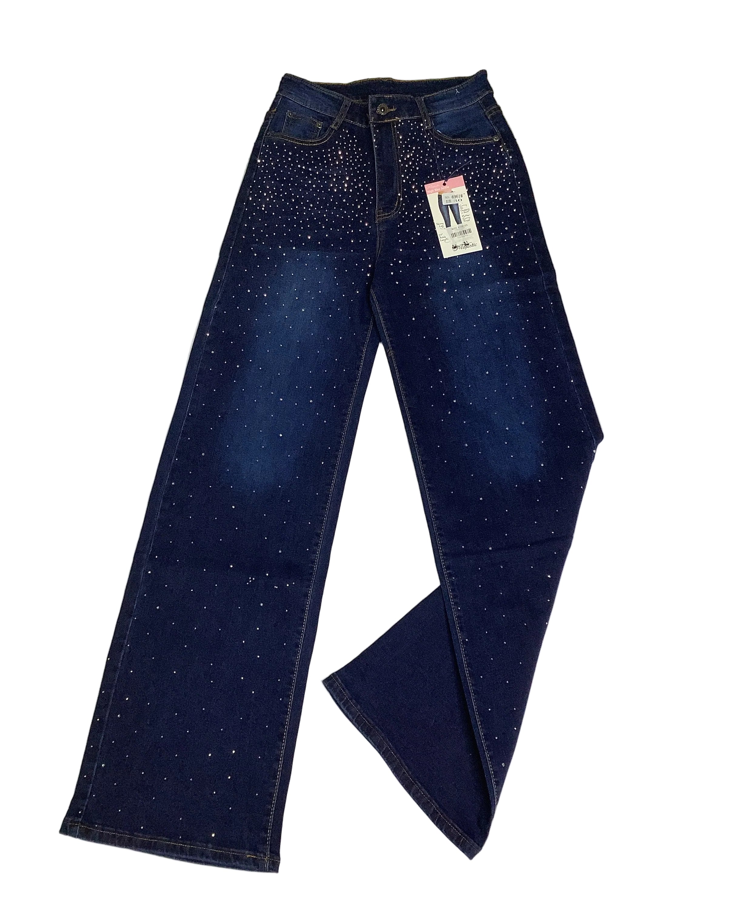 Crisscross Denim Shorts (Jean Trouser With Stone).