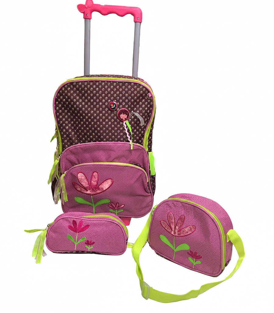 Jasminestar Back to School Trolley Bag with Lunch & Pencils Bag