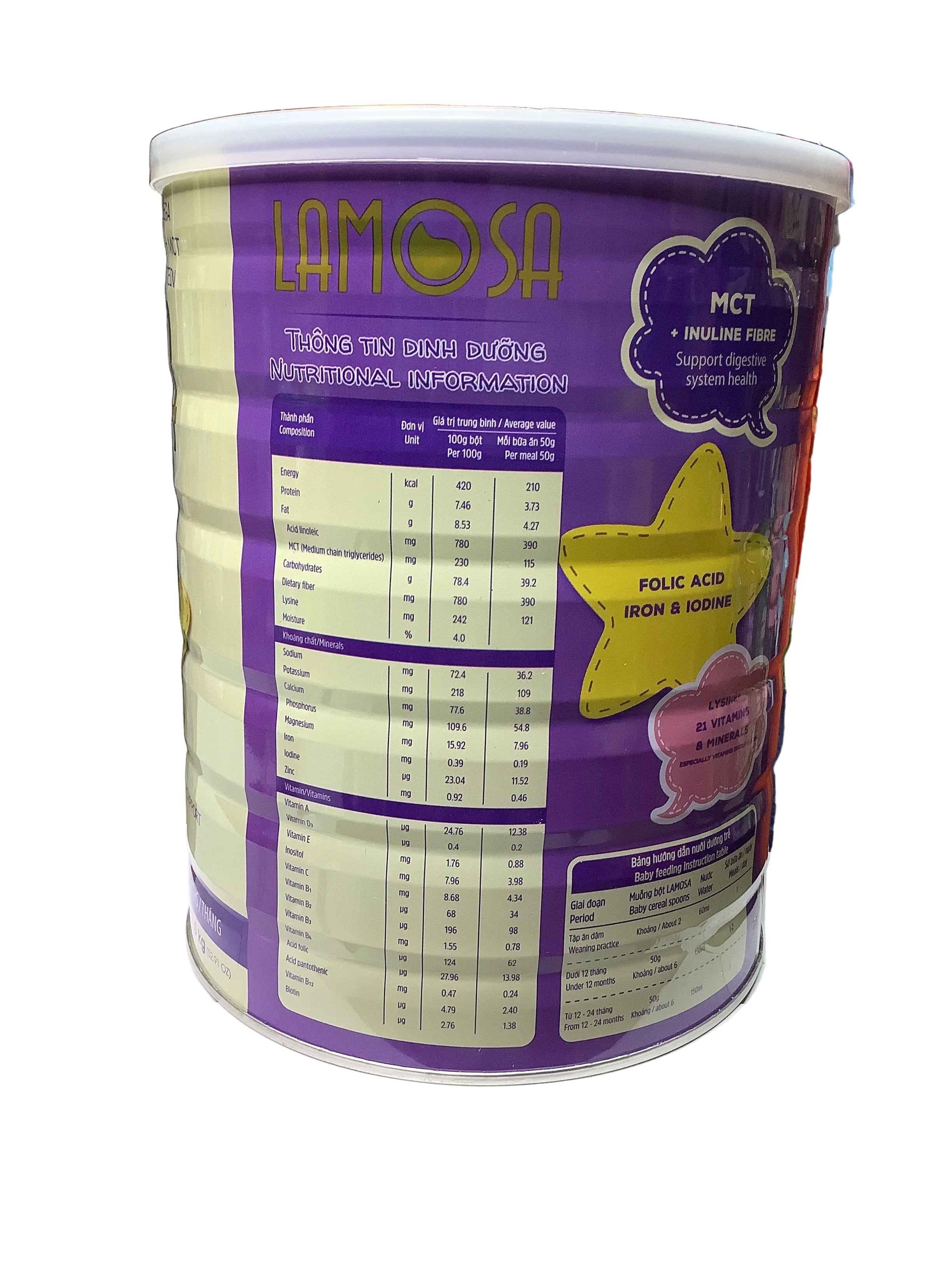 Lamosa Nutri Gold Mixed Fruits & Purple Sweet Potato Baby Cereal 1.5kg (6-24 Months)