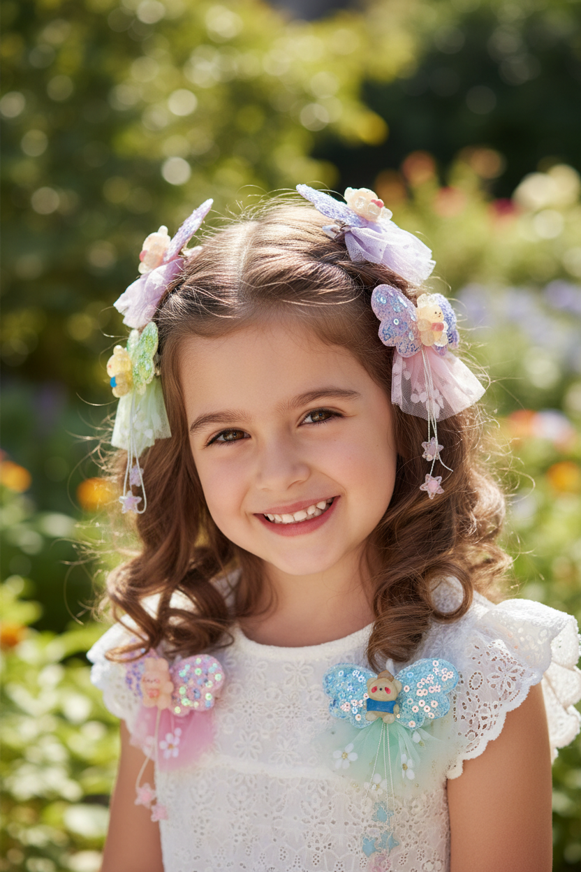 Huayingbingfen Flower Colourful Girl's Hair pin