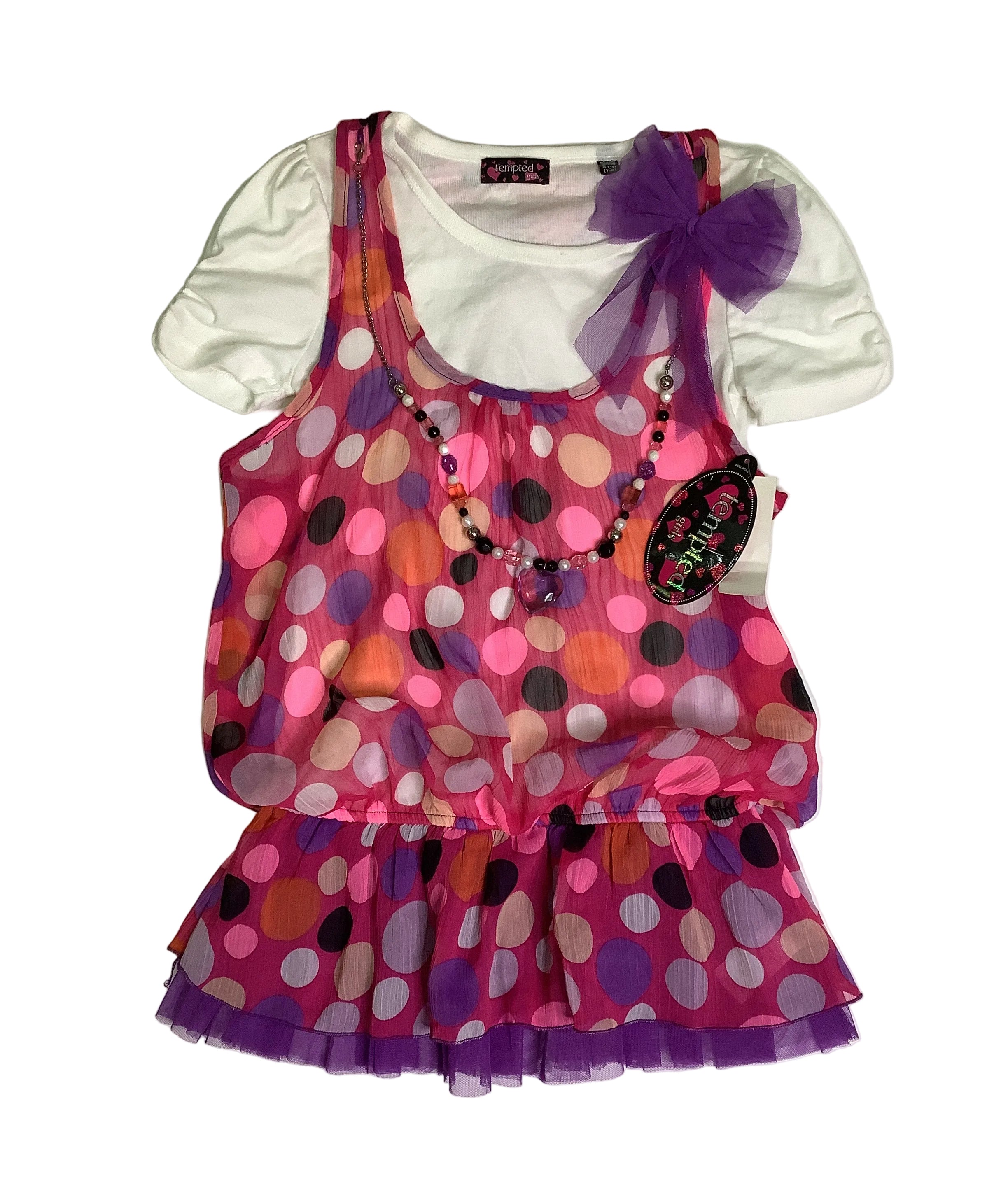 Sears Tempted Girls 2fer Tunic with Neck FUSH S(7-8)