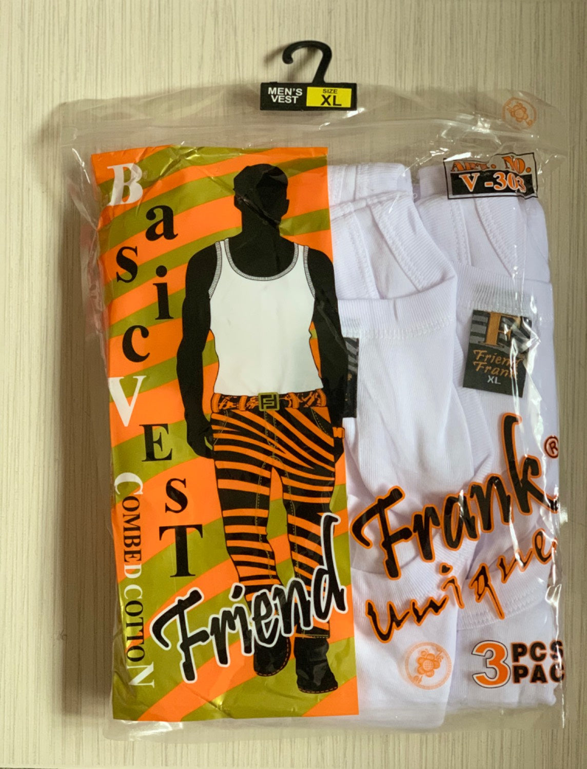 Basic Vest Combed Cotton Friend Frank Unique 3 Pcs Pack.